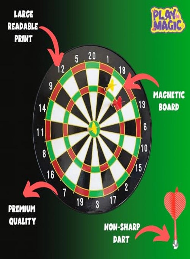 PlayMagic Magnetic Dart Board Set - 13 Inch Board with 6 Magnetic Darts | Safe Indoor & Outdoor Dart Game for Kids, Boys & Girls | Fun Family Activity Game Toy for All Ages - Image 4